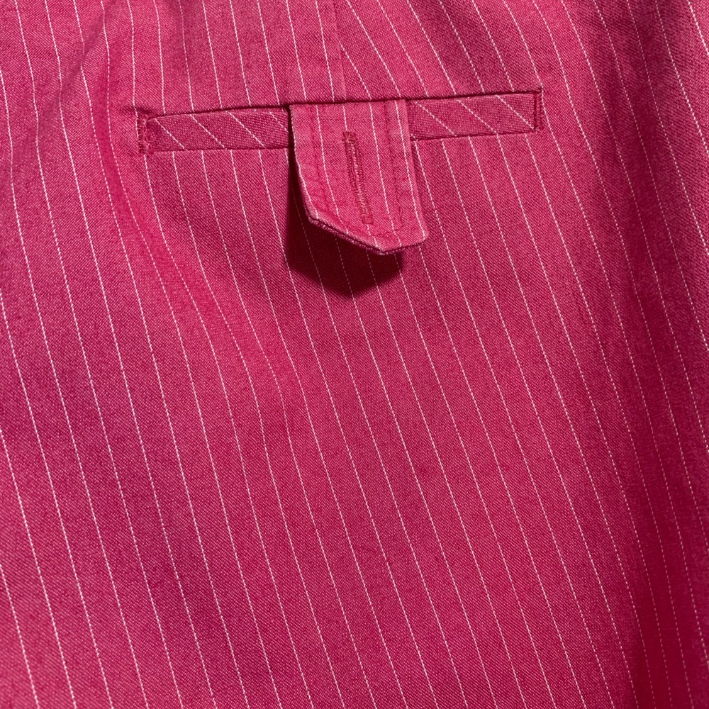 Next Capri Trousers Pink Pinstripe Cotton Blend Cuffed Hem With Pockets UK 14 - Picture 9 of 13